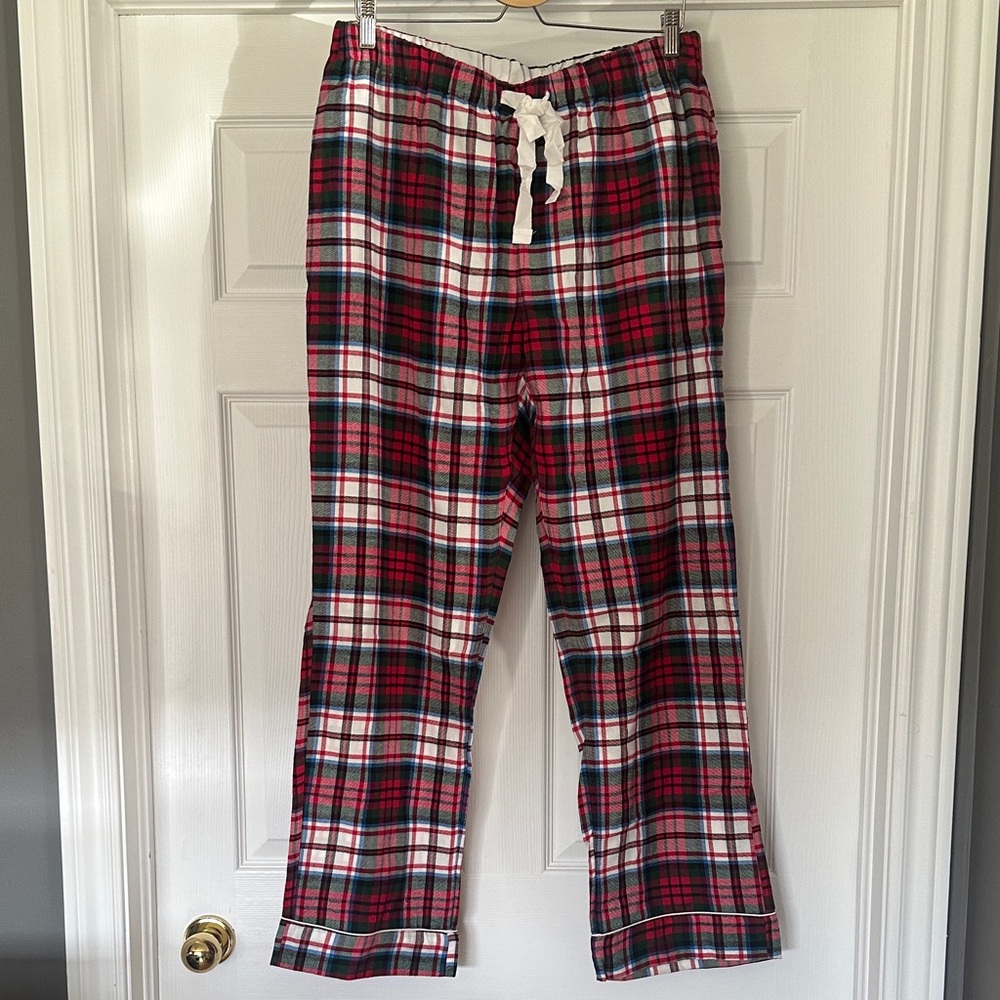 LANDS END Red and Green Plaid Pajama Pants